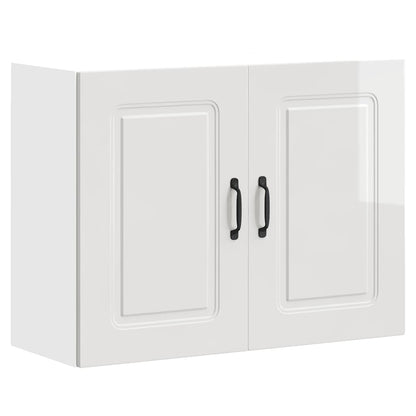 vidaXL Meuble haut de cuisine Kalmar Blanc brillant Bois d'ingénierie