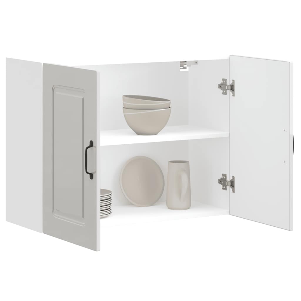 vidaXL Meuble haut de cuisine Kalmar Blanc brillant Bois d'ingénierie