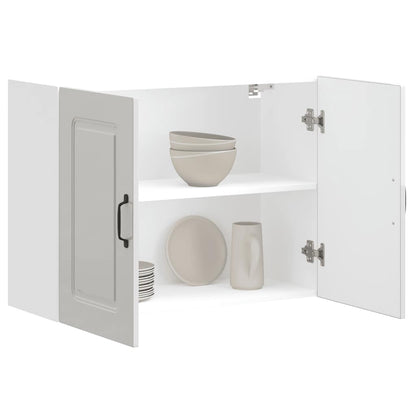 vidaXL Meuble haut de cuisine Kalmar Blanc brillant Bois d'ingénierie