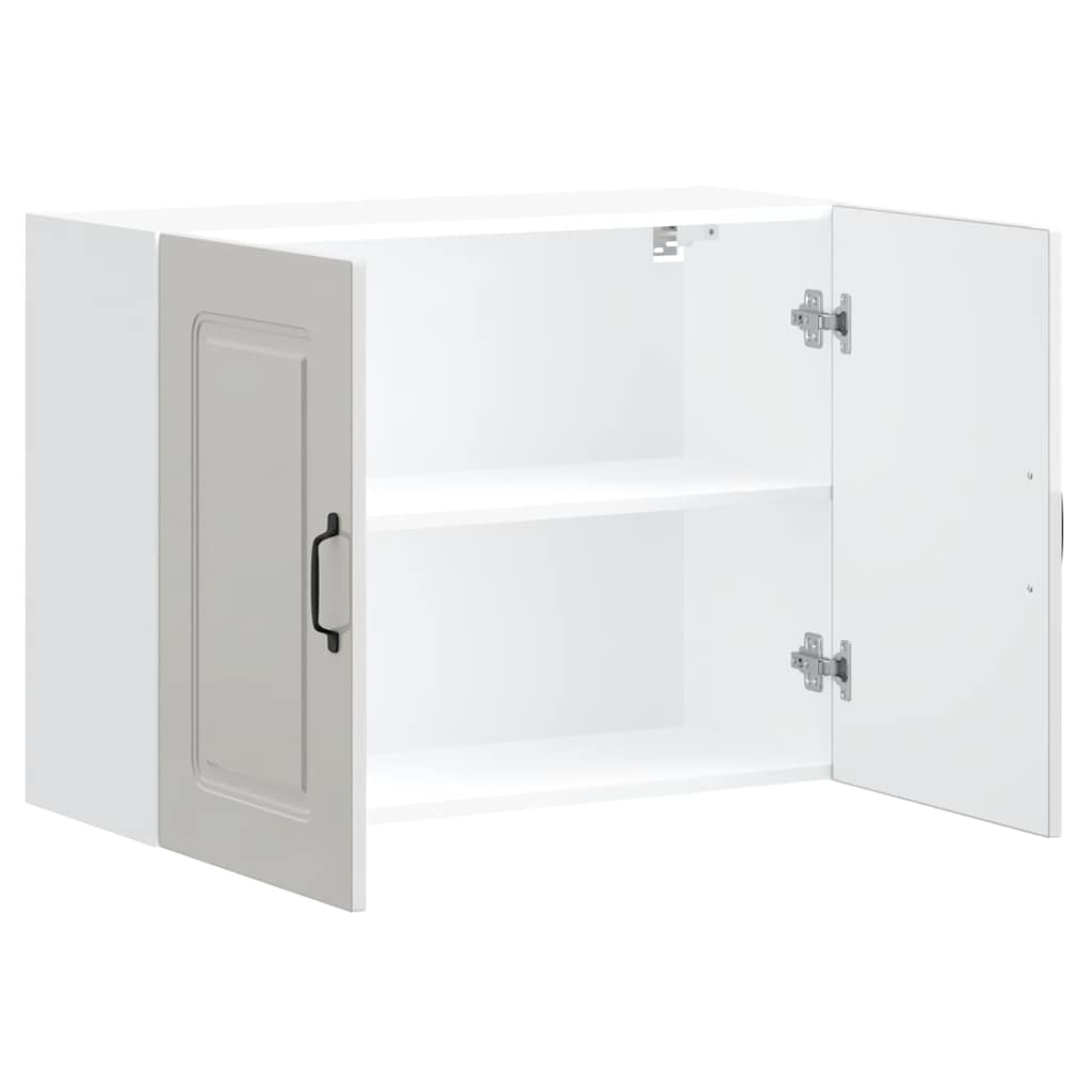vidaXL Meuble haut de cuisine Kalmar Blanc brillant Bois d'ingénierie