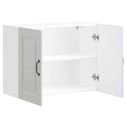 vidaXL Meuble haut de cuisine Kalmar Blanc brillant Bois d'ingénierie