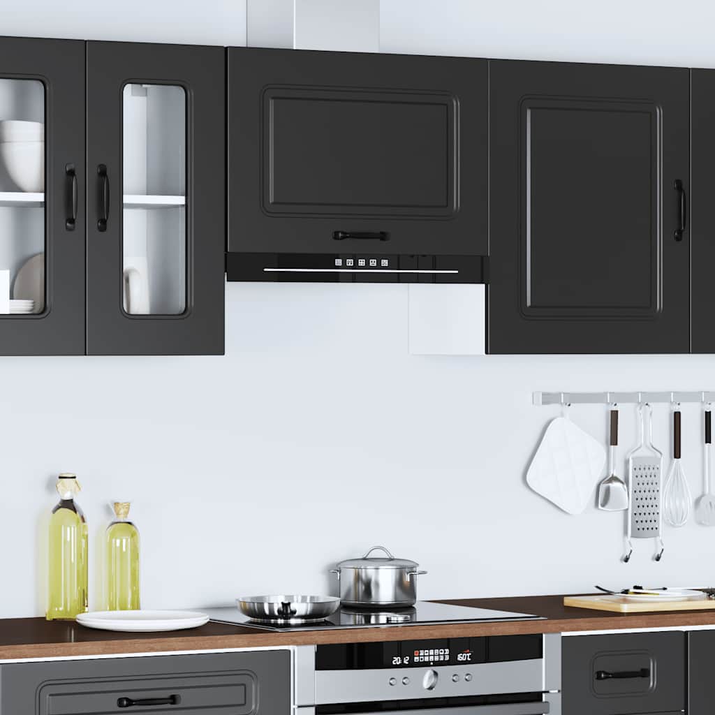 vidaXL Küchen-Hängeschrank Kalmar Schwarz Holzwerkstoff