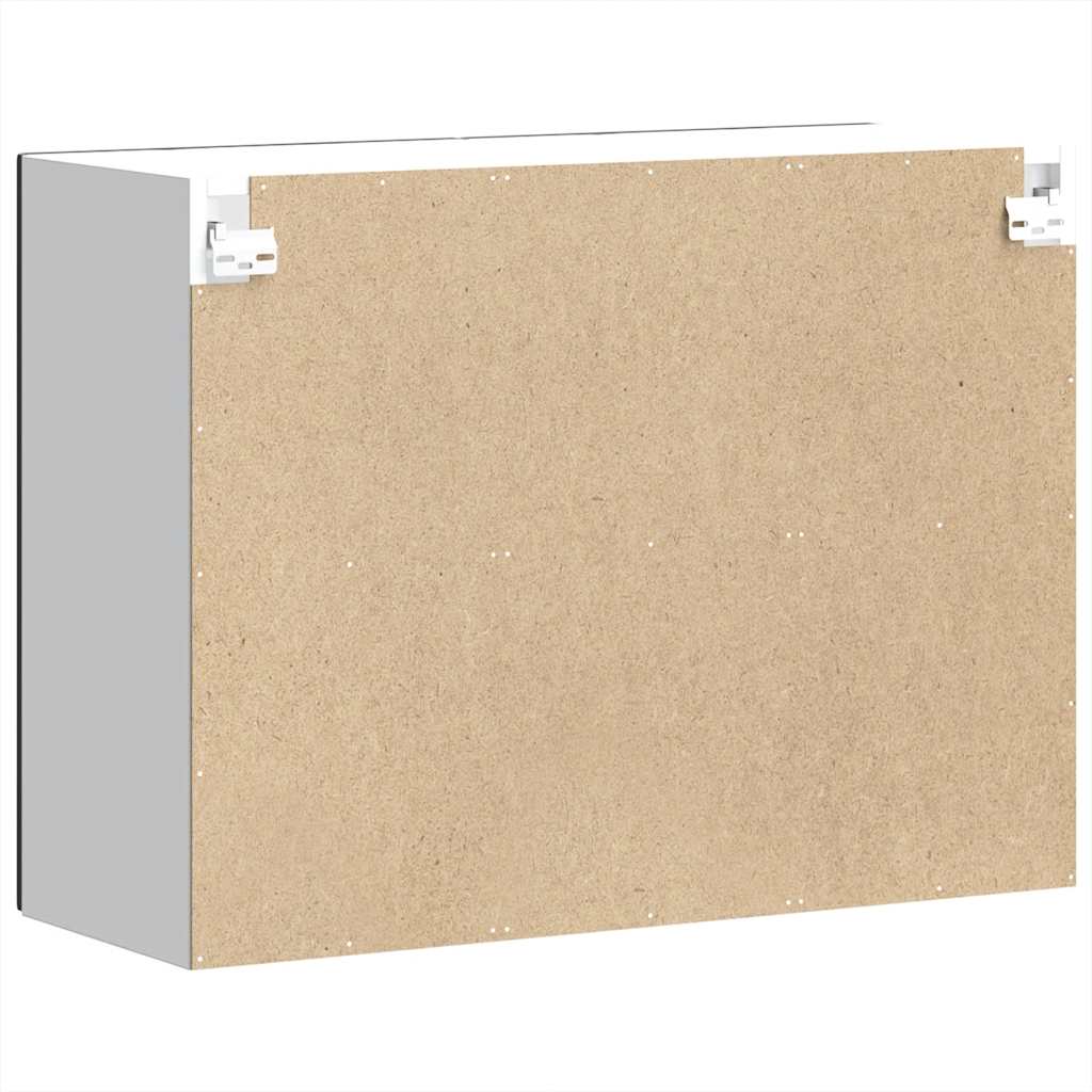 vidaXL Küchen-Hängeschrank mit Glastür Kalmar Schwarz Holzwerkstoff