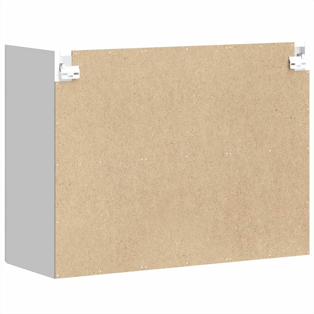 vidaXL Küchen-Hängeschrank mit Glastür Kalmar Hochglanz-Weiß Holzwerkstoff