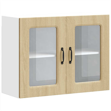 vidaXL Küchen-Hängeschrank mit Glastür Kalmar Sonoma-Eiche Holzwerkstoff