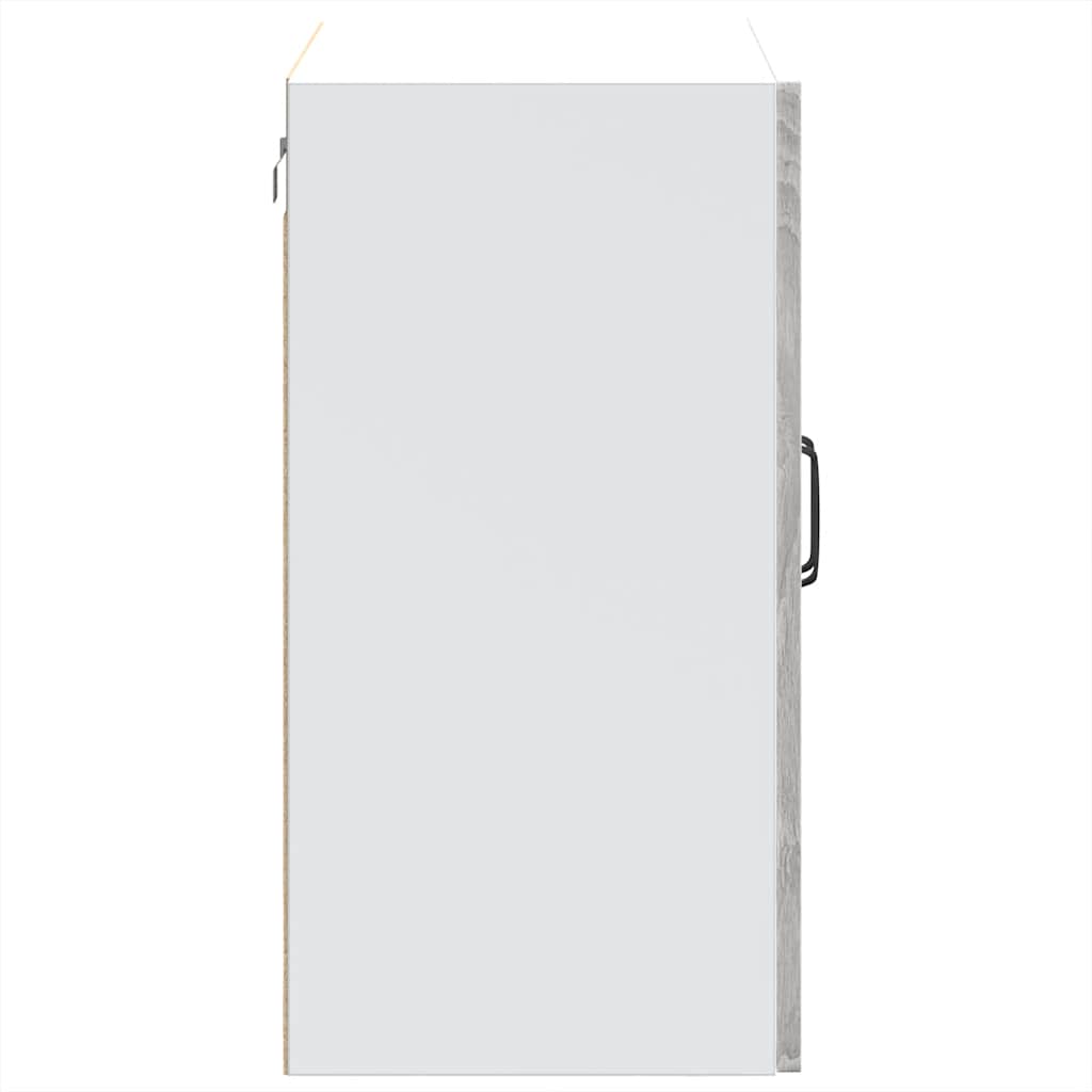 vidaXL Meuble haut de cuisine avec porte vitrée Kalmar gris et décor chêne Sonoma, bois d'ingénierie