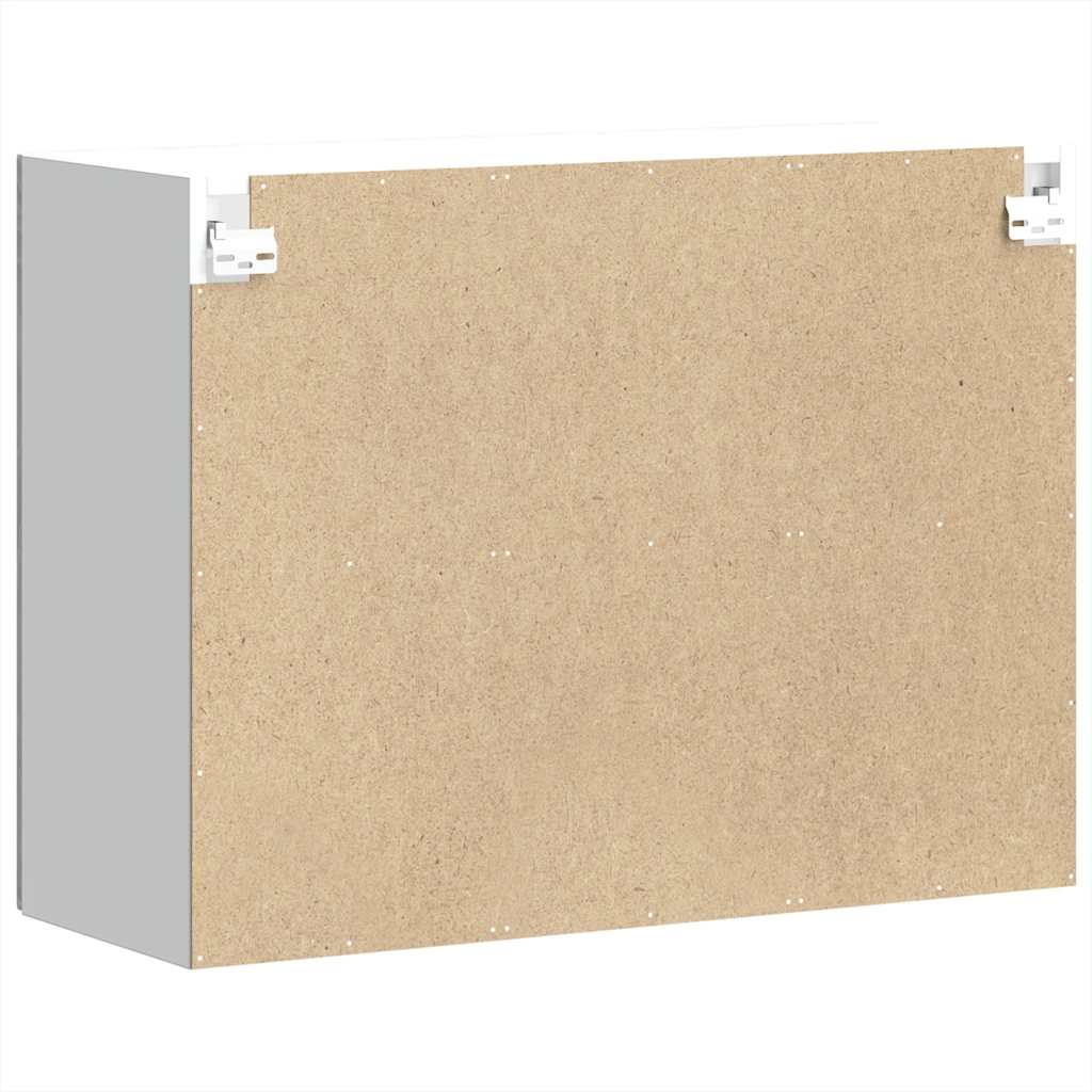 vidaXL Meuble haut de cuisine avec porte vitrée Kalmar gris et décor chêne Sonoma, bois d'ingénierie
