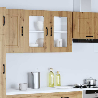 vidaXL Küchen-Hängeschrank mit Glastür Kalmar Artisan-Eiche Holzwerkstoff