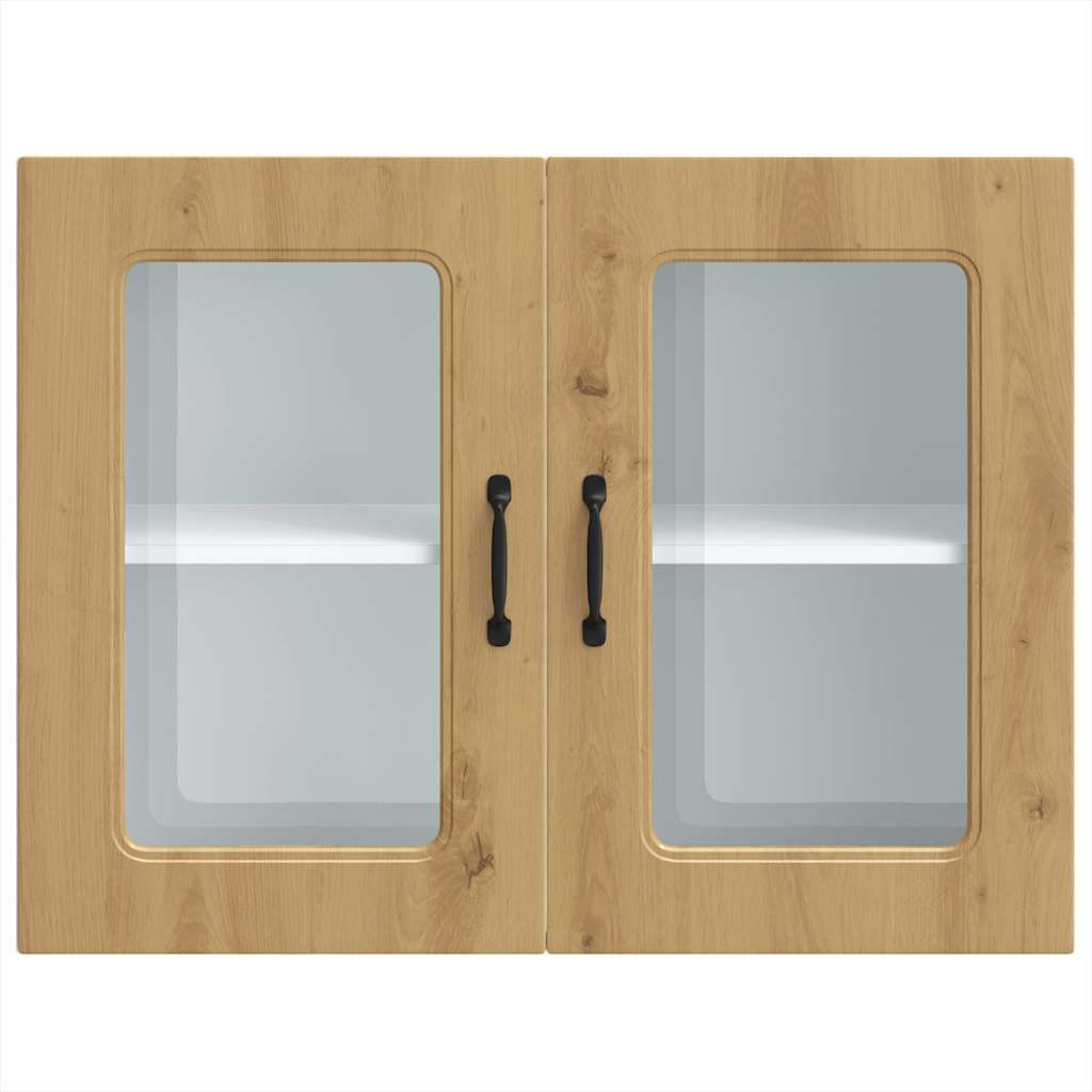 vidaXL Küchen-Hängeschrank mit Glastür Kalmar Artisan-Eiche Holzwerkstoff