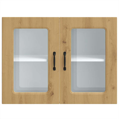 vidaXL Küchen-Hängeschrank mit Glastür Kalmar Artisan-Eiche Holzwerkstoff