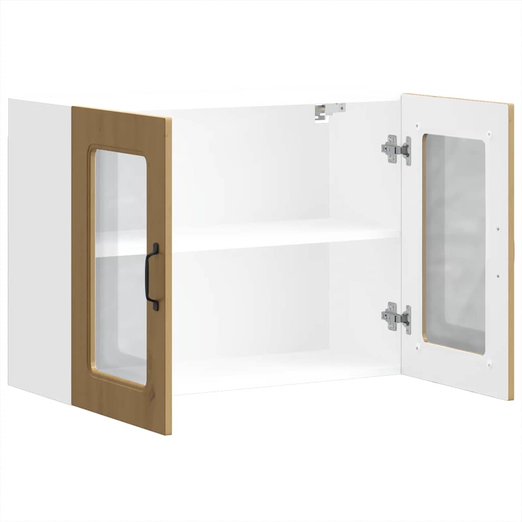 vidaXL Küchen-Hängeschrank mit Glastür Kalmar Artisan-Eiche Holzwerkstoff