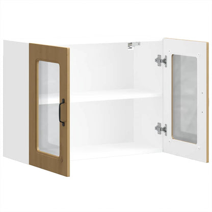 vidaXL Küchen-Hängeschrank mit Glastür Kalmar Artisan-Eiche Holzwerkstoff