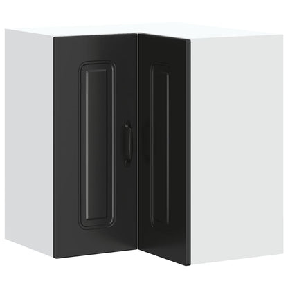 vidaXL Küchen-Eckhängeschrank Kalmar Schwarz Holzwerkstoff