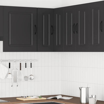 vidaXL Küchen-Eckhängeschrank Kalmar Schwarz Holzwerkstoff