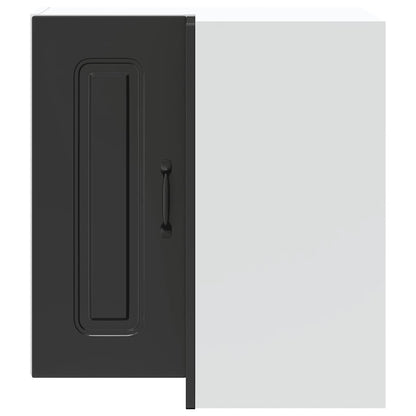 vidaXL Küchen-Eckhängeschrank Kalmar Schwarz Holzwerkstoff