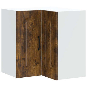 vidaXL Armoire haute d'angle de cuisine Kalmar en bois d'ingénierie couleur chêne fumé