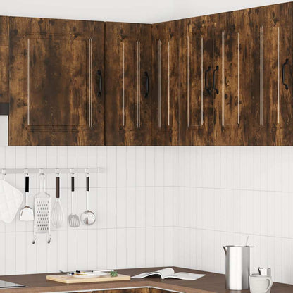 vidaXL Armoire haute d'angle de cuisine Kalmar en bois d'ingénierie couleur chêne fumé