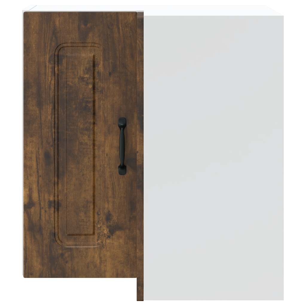 vidaXL Armoire haute d'angle de cuisine Kalmar en bois d'ingénierie couleur chêne fumé