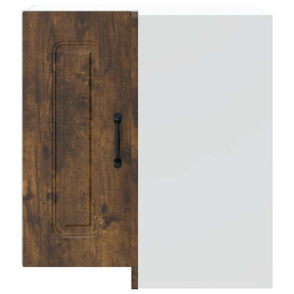 vidaXL Armoire haute d'angle de cuisine Kalmar en bois d'ingénierie couleur chêne fumé