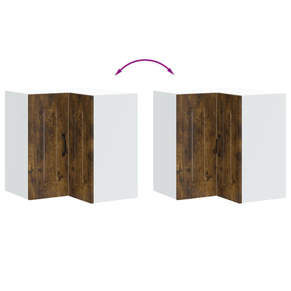 vidaXL Armoire haute d'angle de cuisine Kalmar en bois d'ingénierie couleur chêne fumé