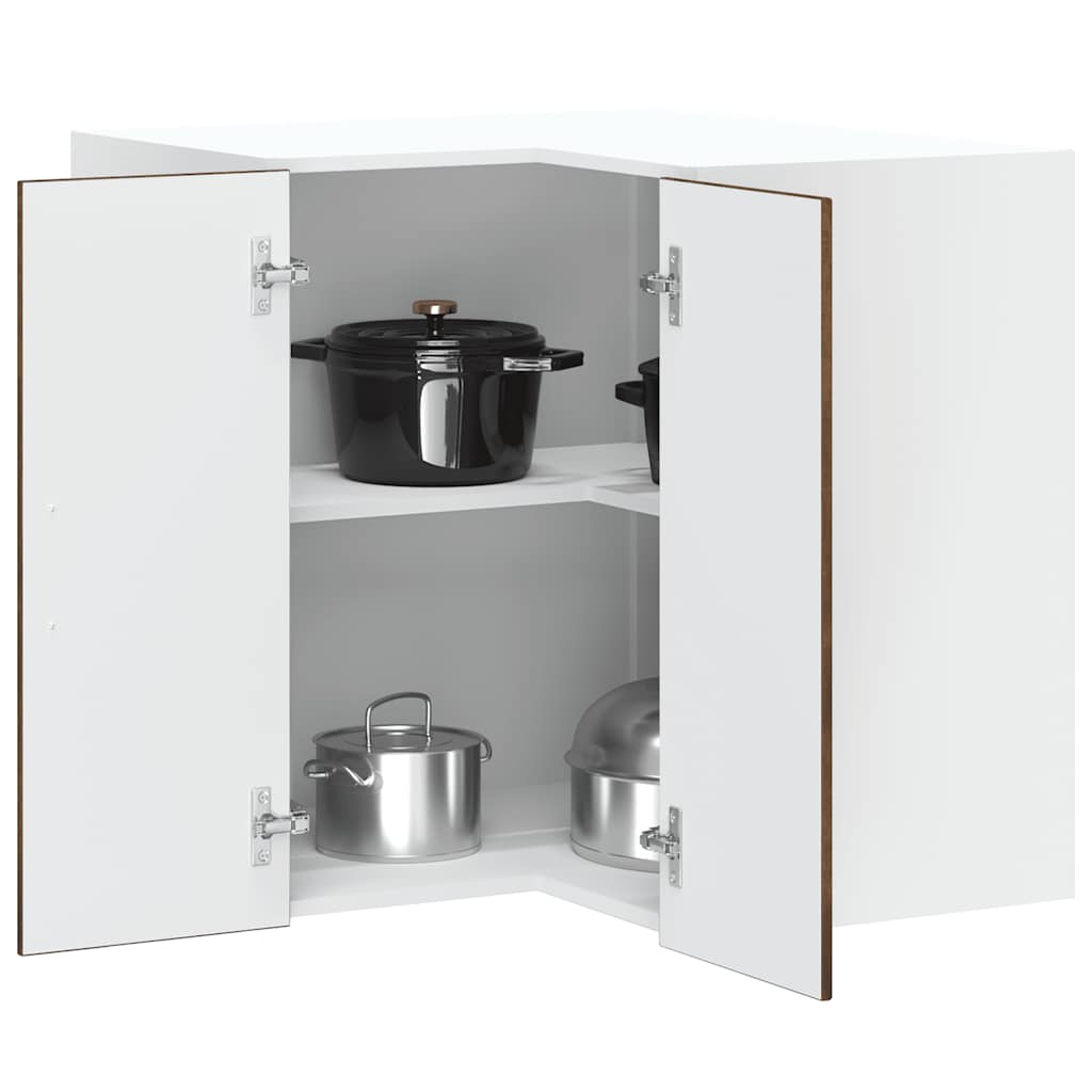 vidaXL Armoire haute d'angle de cuisine Kalmar en bois d'ingénierie couleur chêne fumé