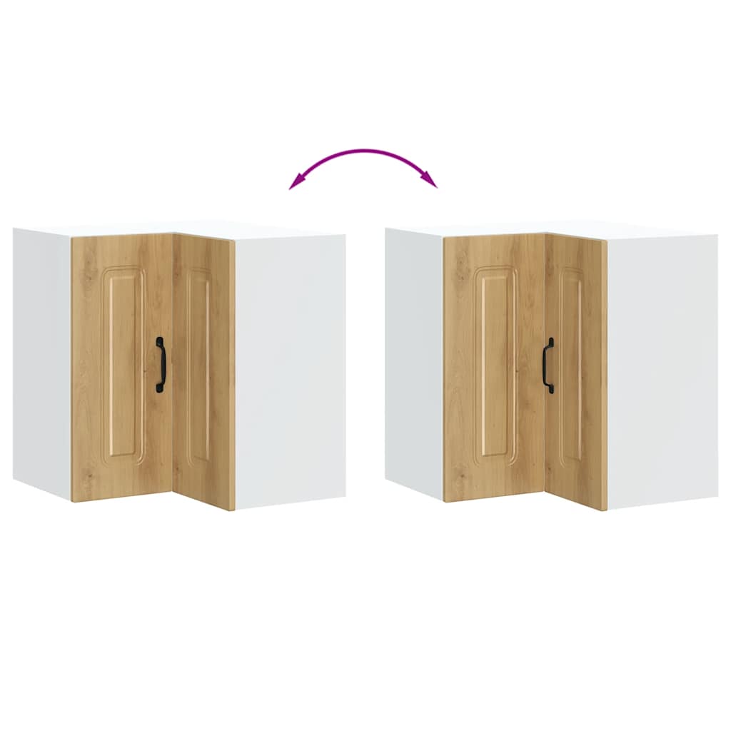 vidaXL Küchen-Eckhängeschrank Kalmar Artisan-Eiche Holzwerkstoff