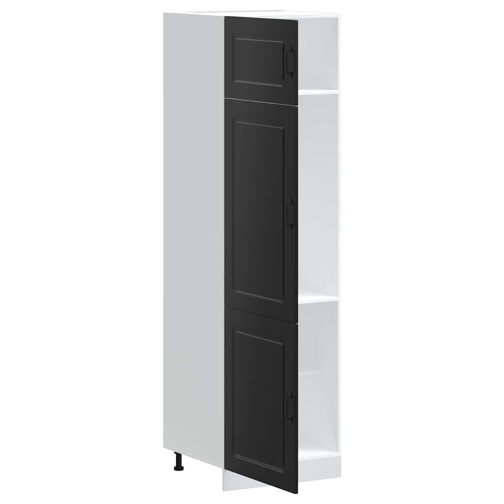 vidaXL Meuble haut de cuisine Kalmar Noir Bois d'ingénierie