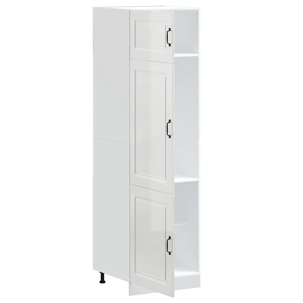 vidaXL Armoire de cuisine Kalmar Blanc brillant Bois d'ingénierie