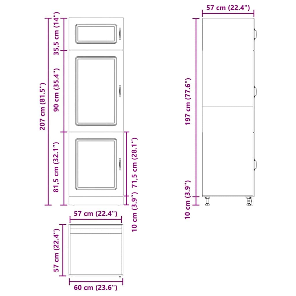 Küchenschrank Kalmar Räuchereiche Holzwerkstoff