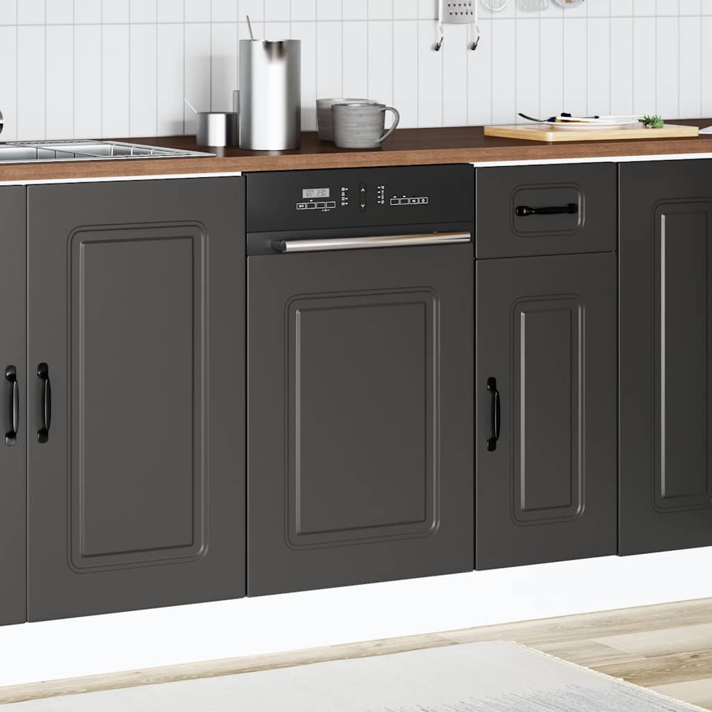 vidaXL Geschirrspülerblende Kalmar Schwarz 45x1,5x67 cm Holzwerkstoff
