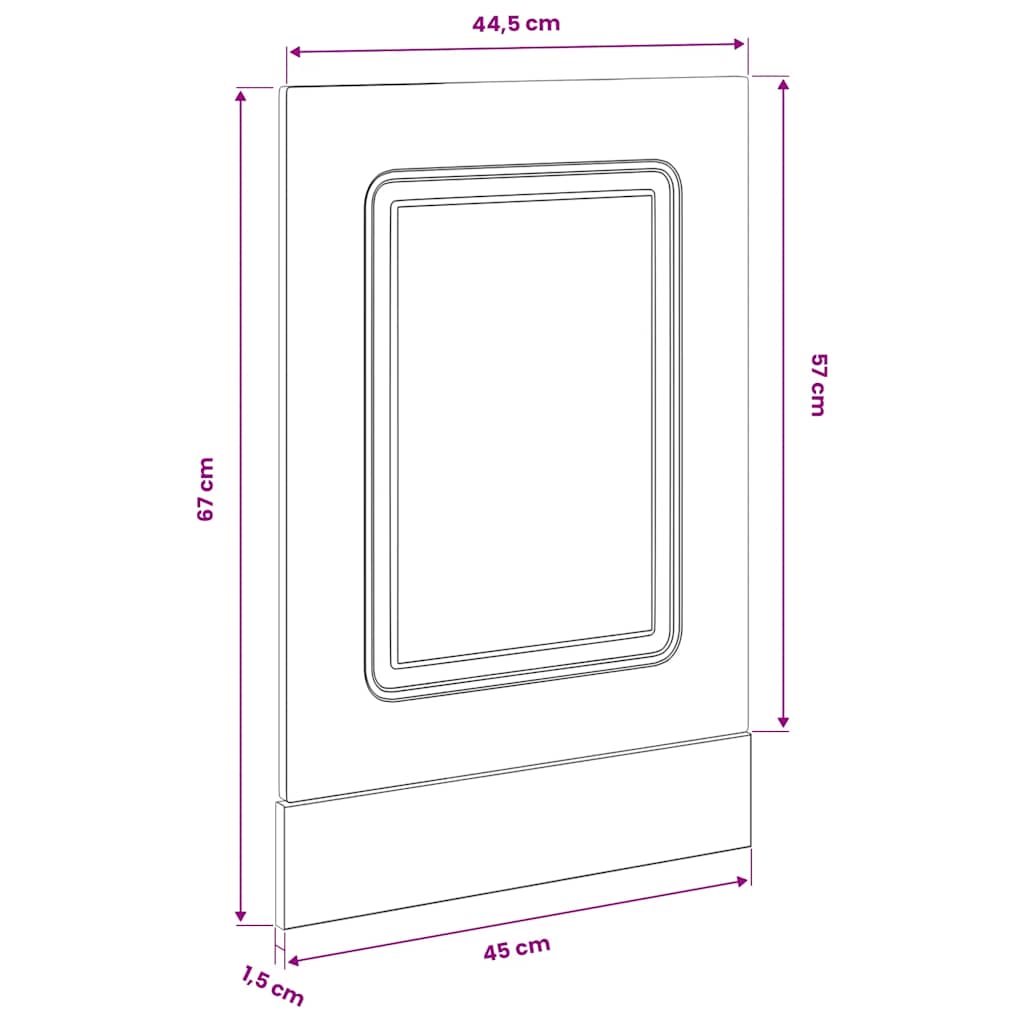 vidaXL Geschirrspülerblende Kalmar Schwarz 45x1,5x67 cm Holzwerkstoff