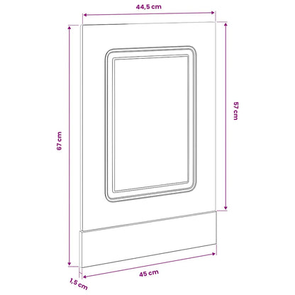 vidaXL Geschirrspülerblende Kalmar Schwarz 45x1,5x67 cm Holzwerkstoff