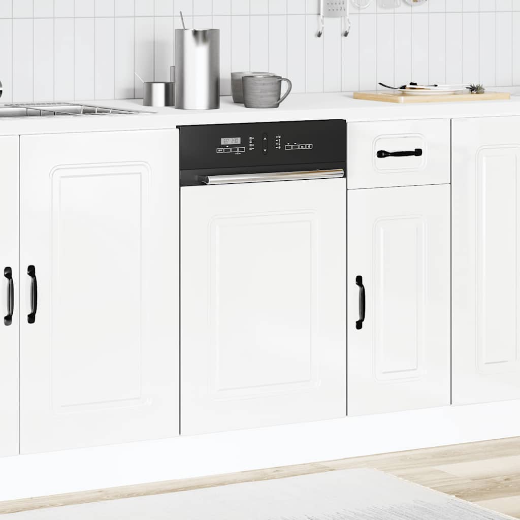 vidaXL Façade de lave-vaisselle Kalmar Blanc brillant 45x1,5x67 cm
