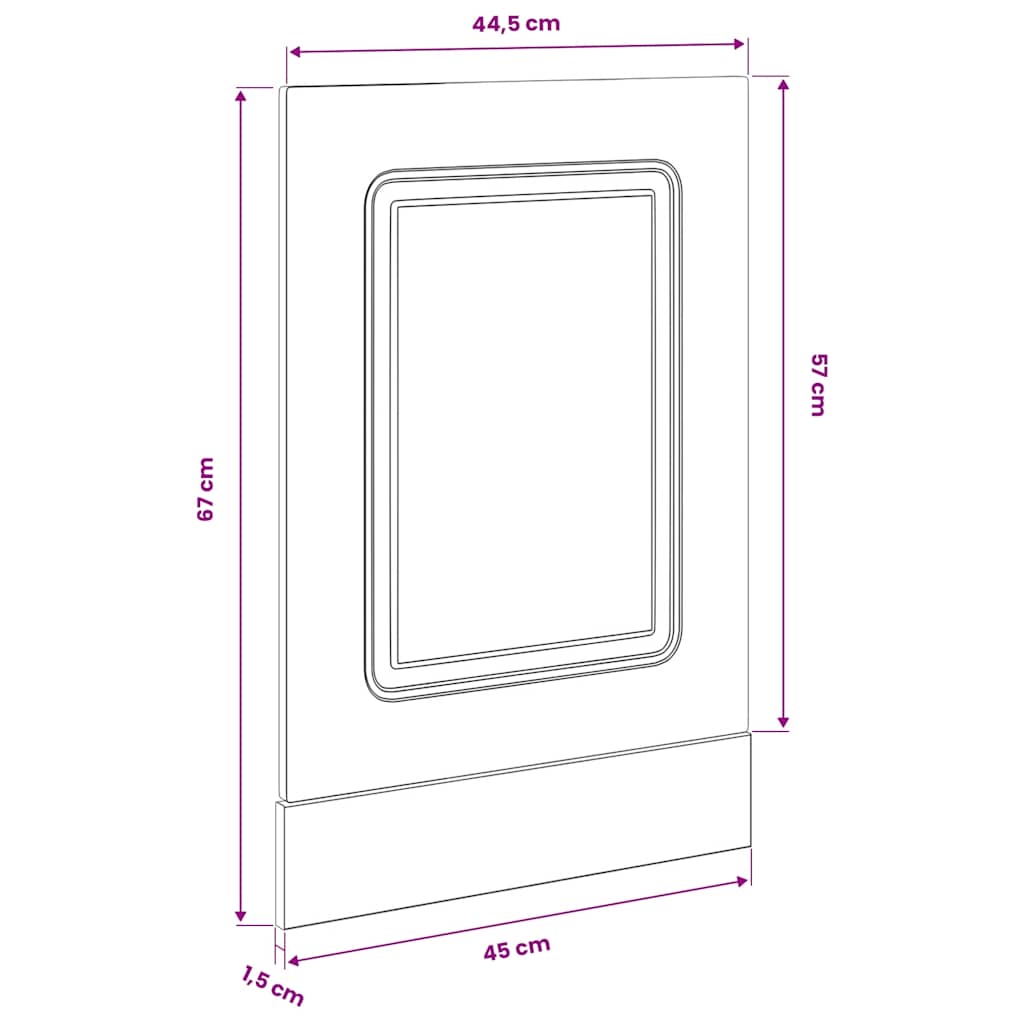 vidaXL Geschirrspülerblende Kalmar Betongrau 45x1,5x67cm Holzwerkstoff
