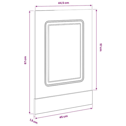 vidaXL Geschirrspülerblende Kalmar Altholz-Optik 45x1,5x67 cm