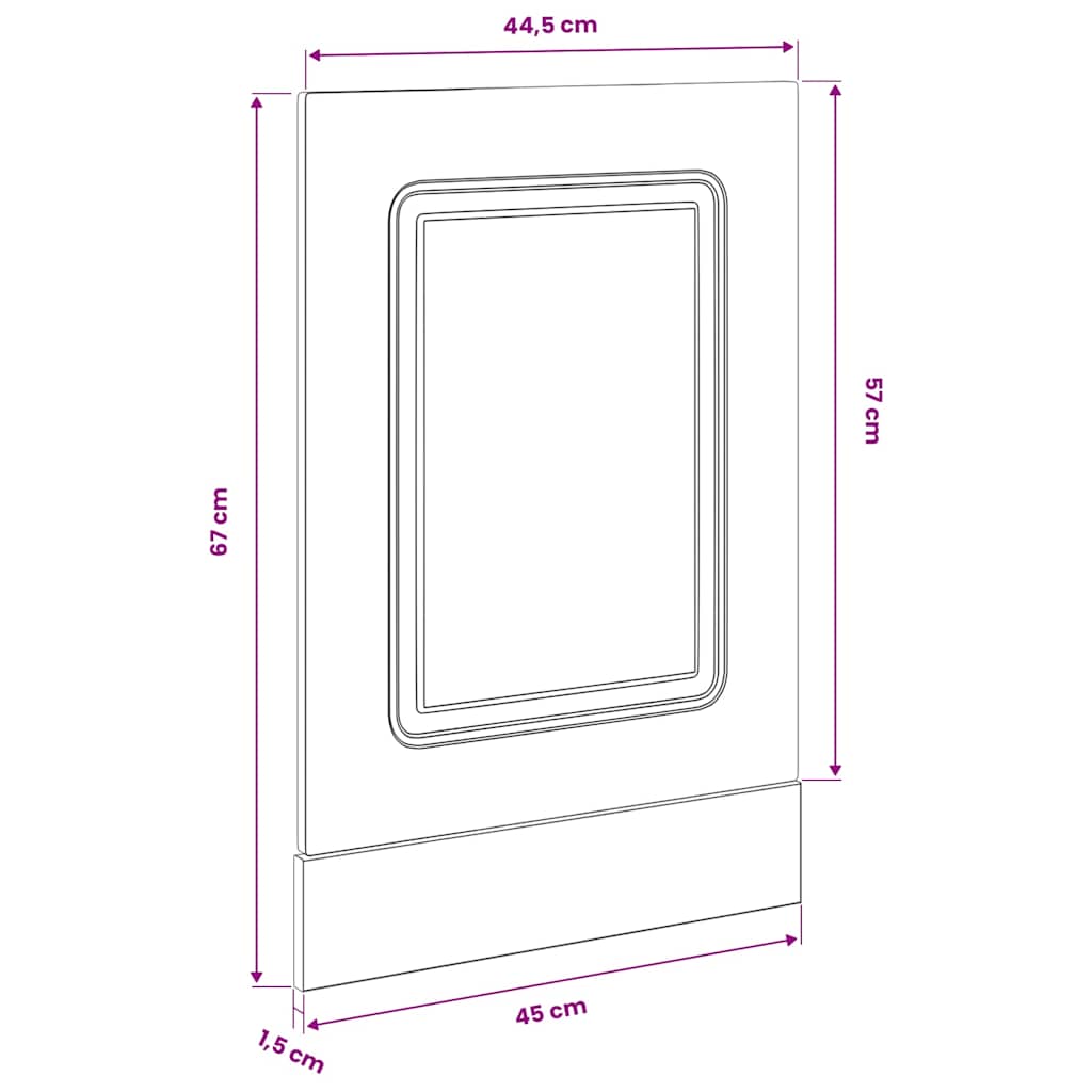 vidaXL Façade de lave-vaisselle Kalmar en chêne artisan 45x1,5x67 cm