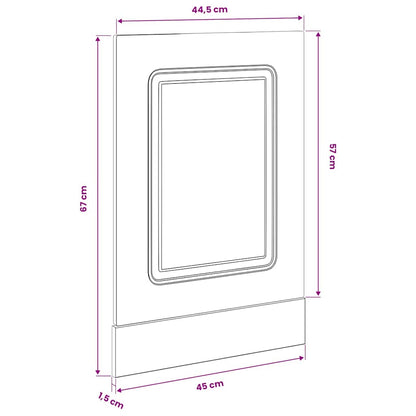 vidaXL Façade de lave-vaisselle Kalmar en chêne artisan 45x1,5x67 cm
