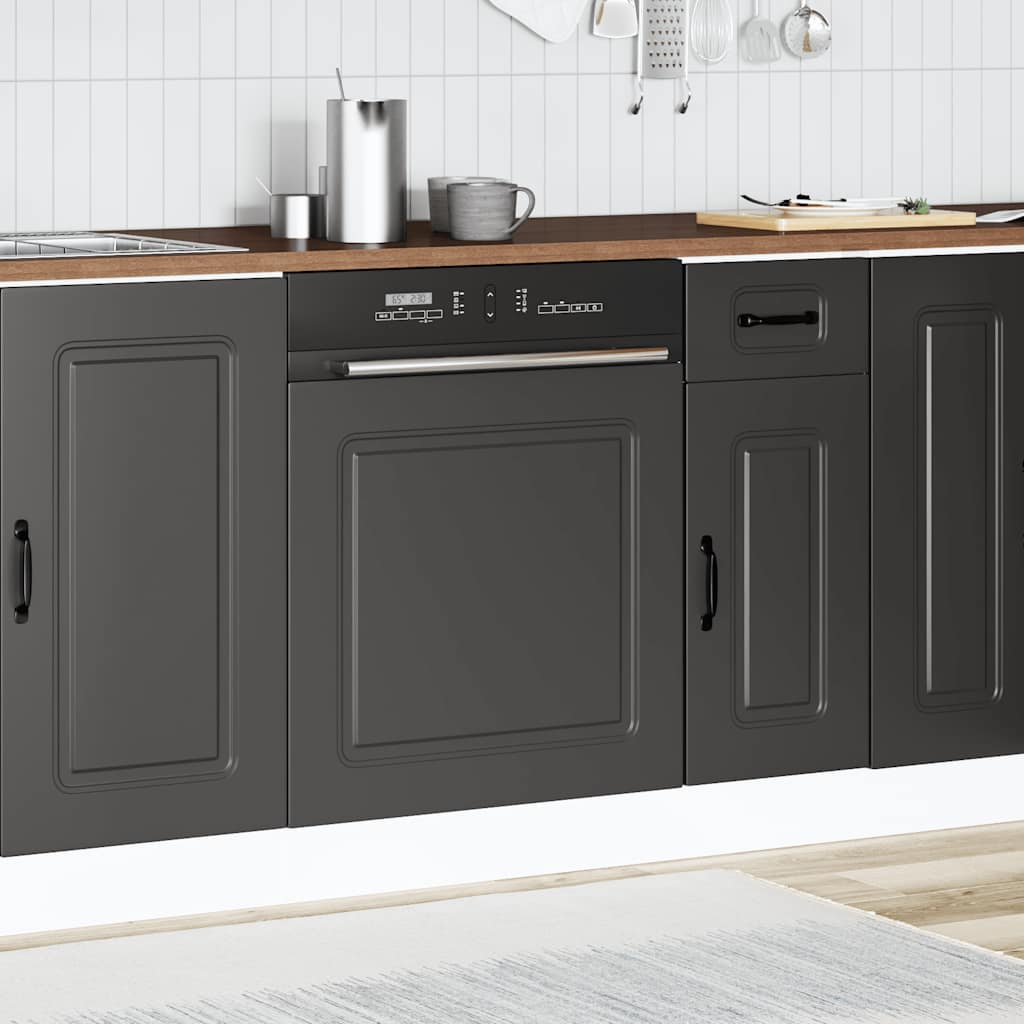 vidaXL Geschirrspülerblende Kalmar Schwarz 60x1,5x67 cm Holzwerkstoff