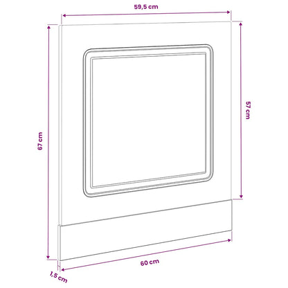 vidaXL Geschirrspülerblende Kalmar Betongrau 60x1,5x67cm Holzwerkstoff