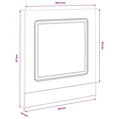 vidaXL Façade de lave-vaisselle Kalmar Gris Sonoma 60x1,5x67 cm