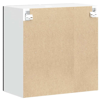 vidaXL Armoire haute de cuisine avec porte en verre Kalmar Noir Bois d'ingénierie