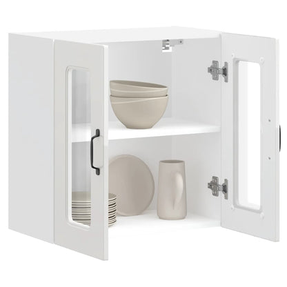 vidaXL Küchen-Hängeschrank mit Glastür Kalmar Hochglanz-Weiß Holzwerkstoff