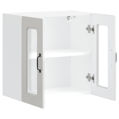 vidaXL Küchen-Hängeschrank mit Glastür Kalmar Hochglanz-Weiß Holzwerkstoff