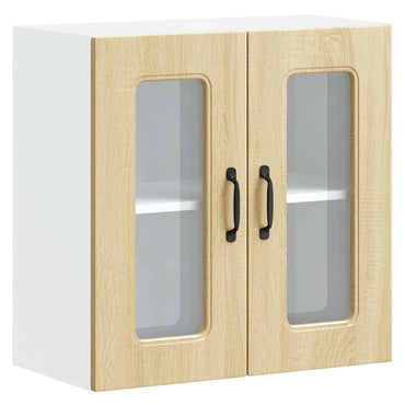 vidaXL Meuble haut de cuisine avec porte en verre Kalmar Chêne Sonoma Bois d'ingénierie