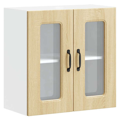 vidaXL Meuble haut de cuisine avec porte en verre Kalmar Chêne Sonoma Bois d'ingénierie