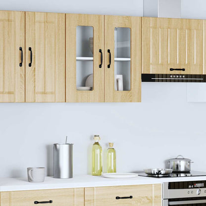 vidaXL Meuble haut de cuisine avec porte en verre Kalmar Chêne Sonoma Bois d'ingénierie