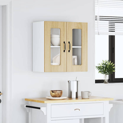 vidaXL Meuble haut de cuisine avec porte en verre Kalmar Chêne Sonoma Bois d'ingénierie