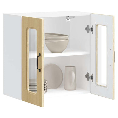 vidaXL Meuble haut de cuisine avec porte en verre Kalmar Chêne Sonoma Bois d'ingénierie