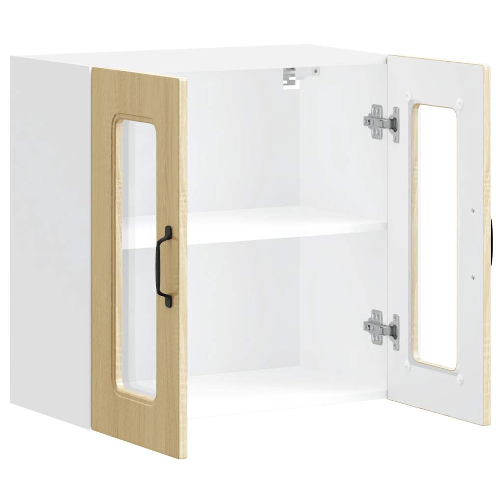 vidaXL Meuble haut de cuisine avec porte en verre Kalmar Chêne Sonoma Bois d'ingénierie