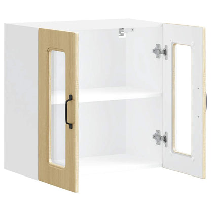 vidaXL Meuble haut de cuisine avec porte en verre Kalmar Chêne Sonoma Bois d'ingénierie